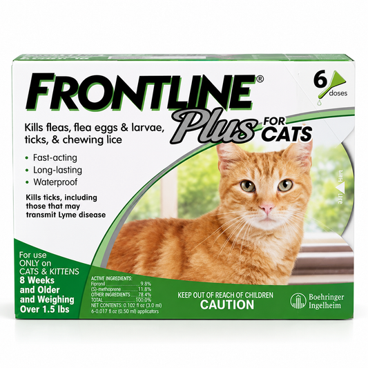 FRONTLINE Plus for Cats & Kittens | Flea & Tick Treatment – 6 Doses