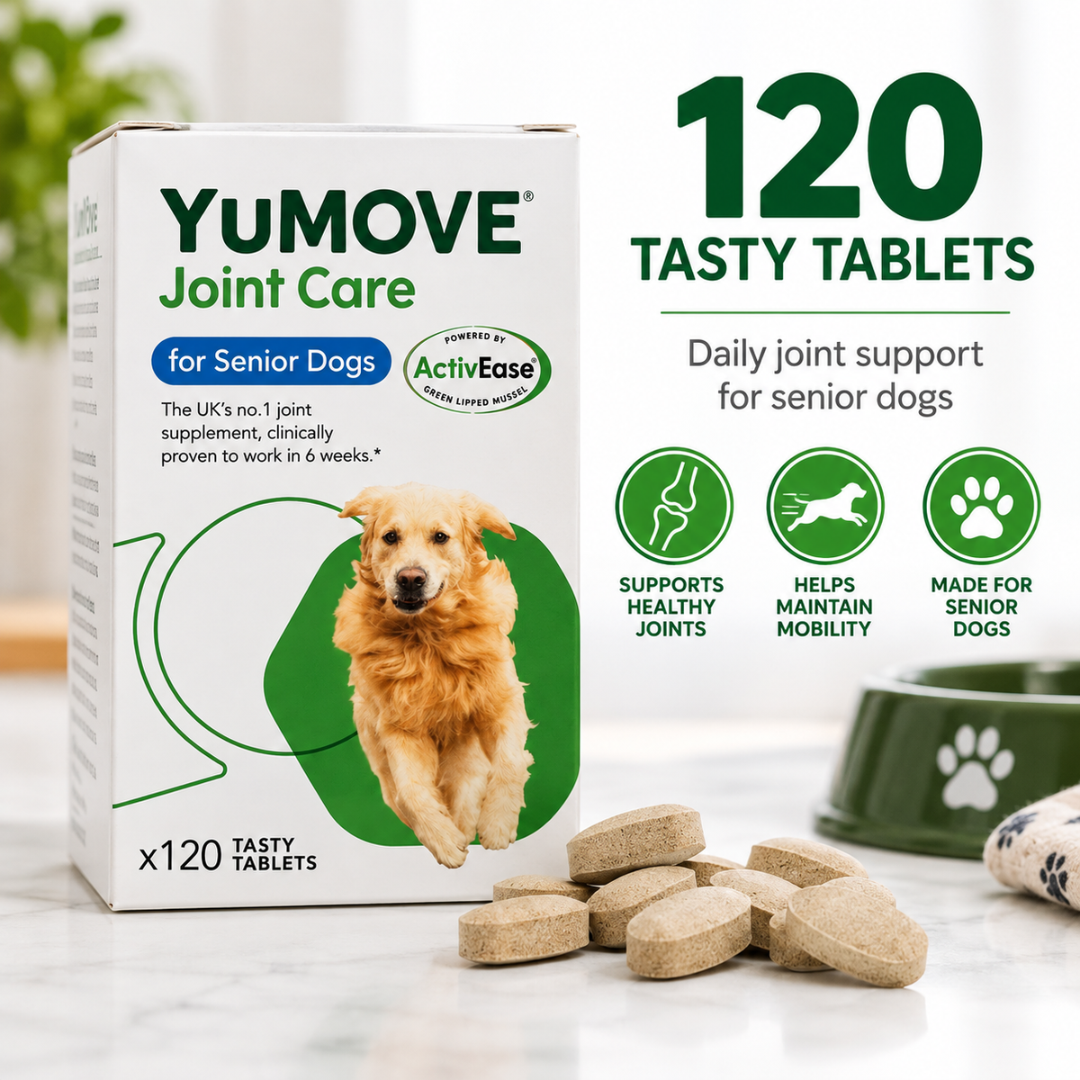 YuMOVE Joint Care for Senior Dogs – 120 Tablets | Hip & Joint Mobility Support