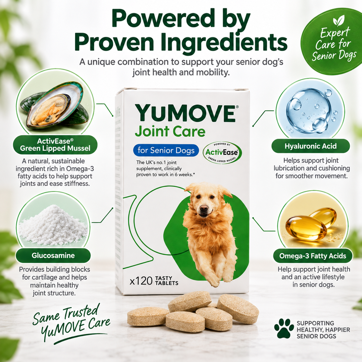YuMOVE Joint Care for Senior Dogs – 120 Tablets | Hip & Joint Mobility Support