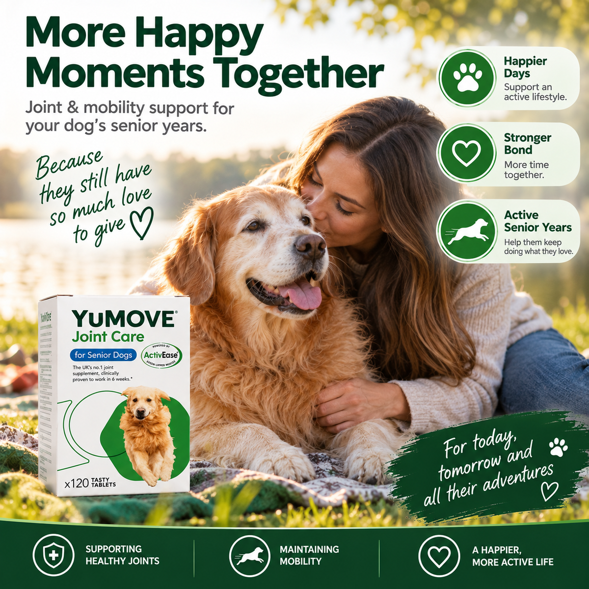 YuMOVE Joint Care for Senior Dogs – 120 Tablets | Hip & Joint Mobility Support