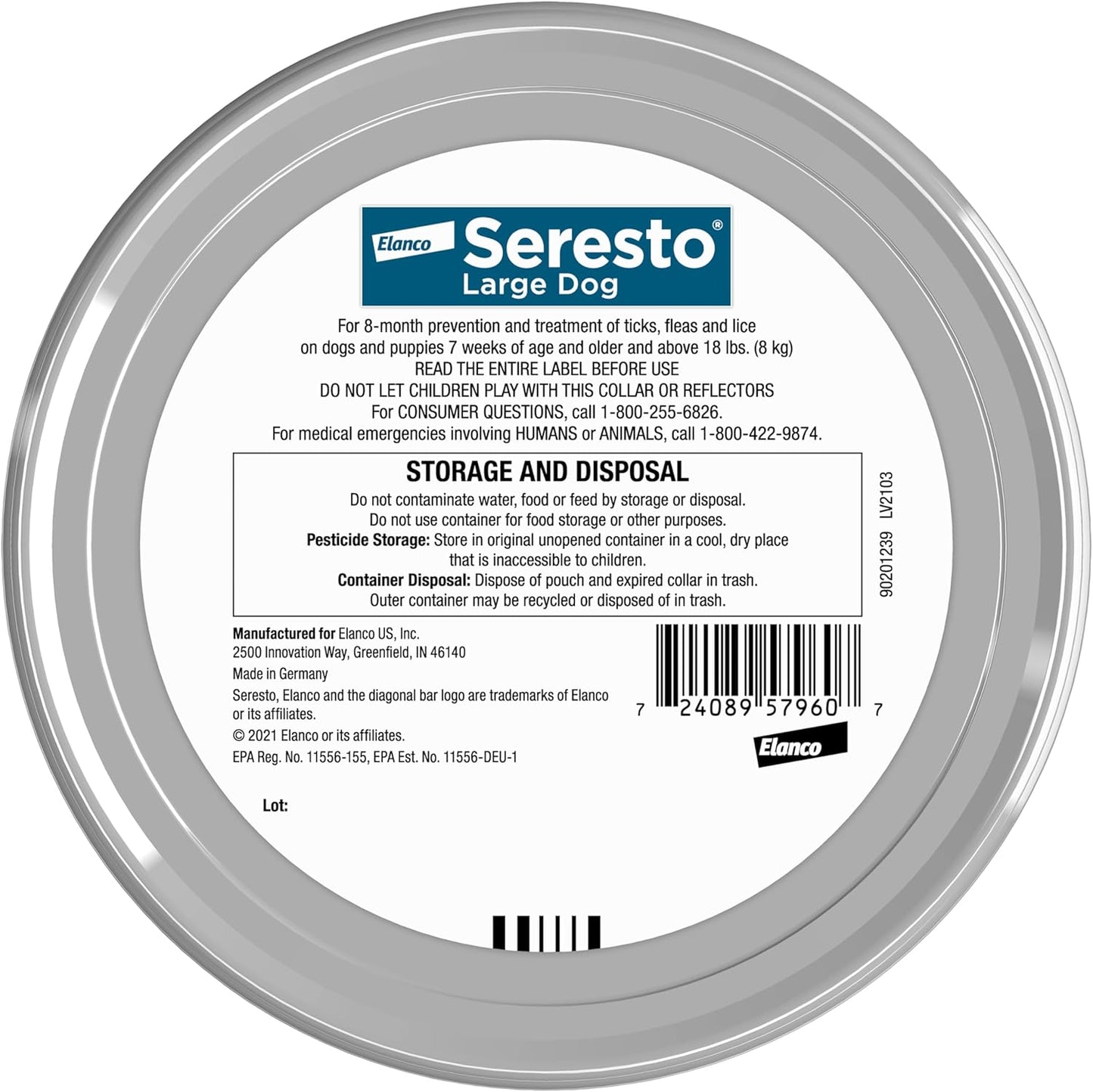 Seresto Flea & Tick Collar For Dogs Over 18 lbs., Treatment & Prevention, Vet-Recommend, 8 Month Protection